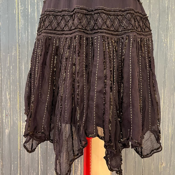 Free people navy blue beaded dress. EUC size small - Picture 3 of 9